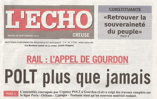 L'Écho de la Creuse, 29 septembre 2015